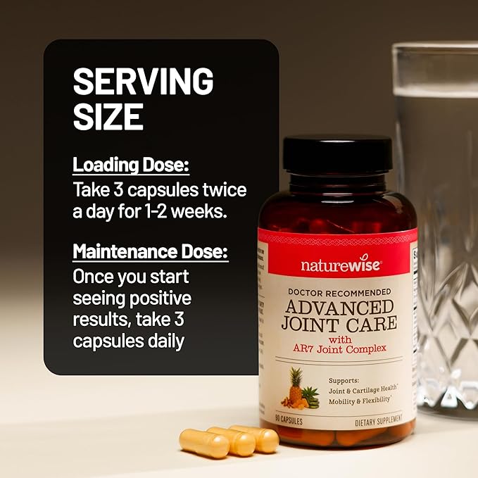 NatureWise Advanced Joint Supplement with Clinically Tested AR7 Joint Complex Ingredient - Comfort &amp Flexibility Support - Non-GMO USA Manufactured - 90 Capsules[30-Day Supply]