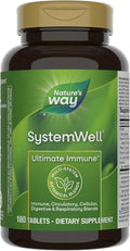 Nature's Way Systemwell Ultimate Immune* with Vitamins C A D Zinc &amp Selenium Multi-System Botanical Blends Including Immune Respiratory Digestive &amp Circulatory 180 Tablets (Packaging M