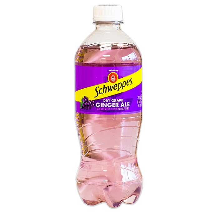 Schweppes Dry Grape Ginger Ale - Refreshing Crisp Delicious - 12 20oz Bottles