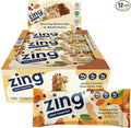 Zing Peanut Butter Chocolate Chip Vegan Protein Bars Gluten Free with High Protein High Fiber Dairy Free Nutrition Bars Plant Based Protein Kosher Low Sugar No Sugar Alcohols - 12 count