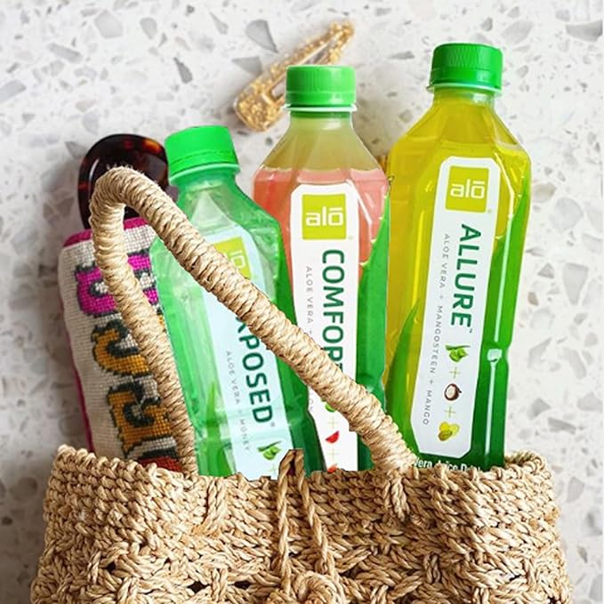 ALO Aloe Vera Juice | 16.9 fl oz Pack of 12 | 3-Flavor Variety Pack | ALLURE COMFORT EXPOSED Plant-Based Drink