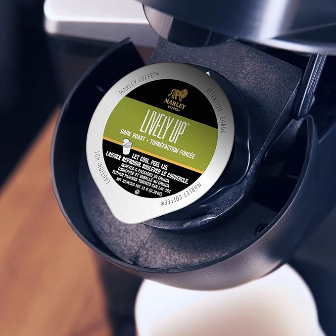 Marley Coffee Lively Up Fairtrade Certified Dark Roast Coffee Keurig K-Cup Brewer Compatible Pods 12 Count (Pack of 6)