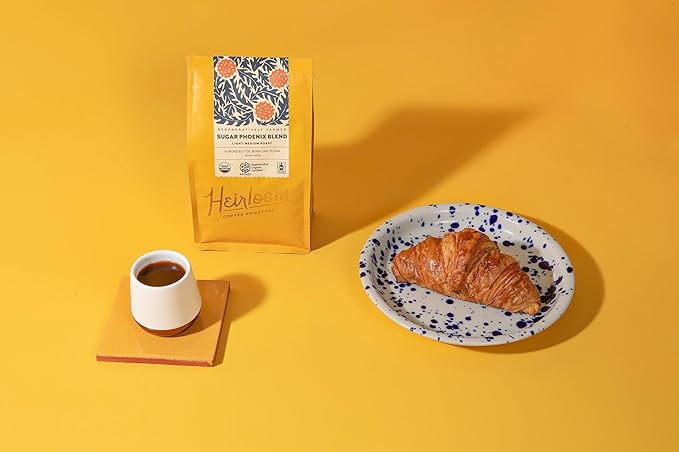Heirloom Coffee Roasters - Sugar Phoenix Blend - Medium Roast - Whole Bean Coffee - 100% Regenerative Organic Certified 12oz