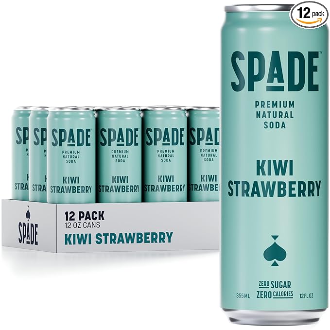Spade Soda Kiwi Strawberry 12 fl oz (Pack of 12)