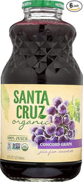 Santa Cruz Organic Concord Grape Juice USDA Organic Gluten Free &amp Non-GMO 32 Oz (Pack of 6)