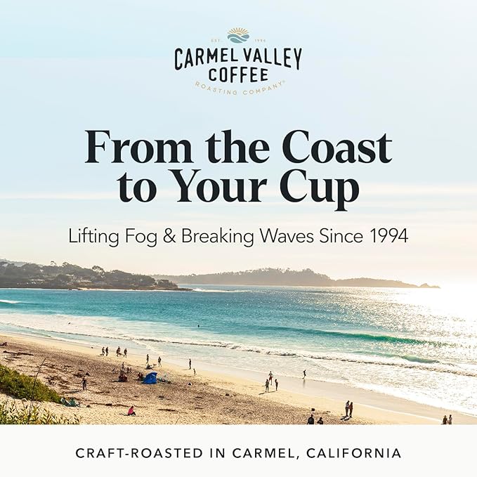 Carmel Valley Coffee Roasting Foglifter® Reserve – Whole Bean Organic Medium Dark Roast Coffee Connoisseur's Premium Blend Citrus Zest &amp Toffee Notes 12 Ounce Bag (2 Pack)
