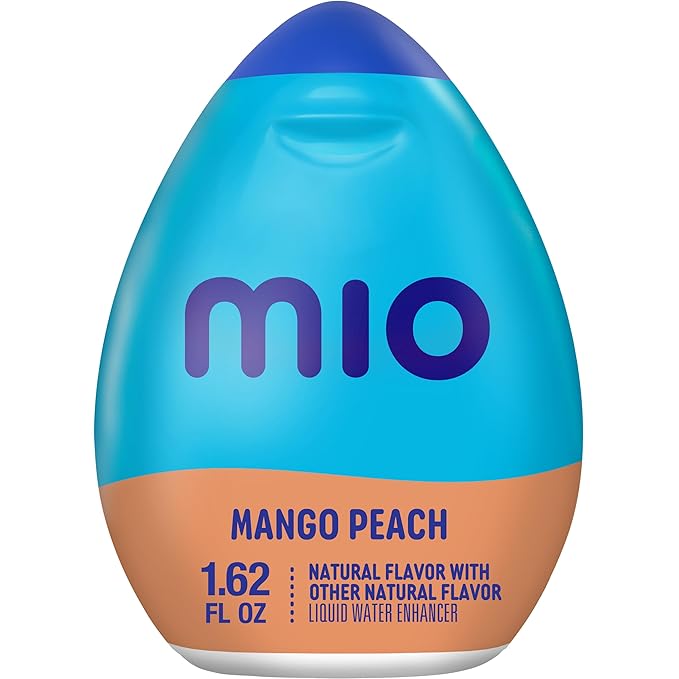 Mio Water Enhancement Variety Pack Includes 2 Green Thunder 2 Orange Tangerine and 2 Mango Peach 1.62 Fl Oz each (Pack of 6)