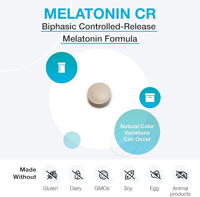 XYMOGEN Melatonin CR - 5 mg Melatonin Extended Release Tablets - Sleep Cycle &amp Circadian Rhythm Support - Vegetarian Dairy-Free &amp Non-GMO - 90 Tablets