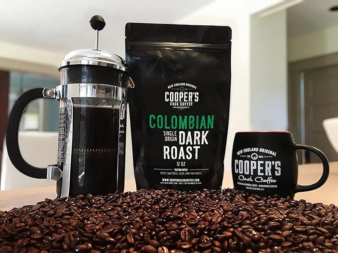 Dark Roast Colombian Coffee Single Origin Whole Bean 12oz (Pack of 2)