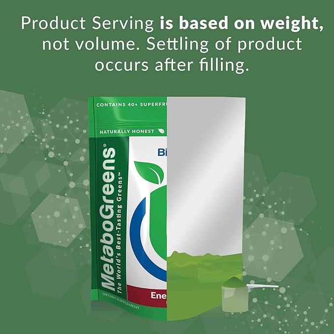 BioTrust Metabo Greens Superfood Powder - Super Greens Powder Fruit &amp Veggie Blend with Clinically Studied Spectra - Non GMO Soy Free Gluten Free Dairy Free Energizing Berry Flavor (30 Servin