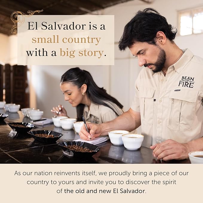 Bean of Fire Exotic Variety Box - Medium Roast Specialty Ground Coffee Gift Set 4 Premium Single-Origin Coffees from El Salvador Luxury Gourmet Coffee 48 oz