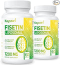 Fisetin 1200mg Liposomal Fisetin Supplements 98% Pure Fisetin Polyphenols Antioxidants Immunity Health Aging Cognitive Support Non-GMO 120 Capsules