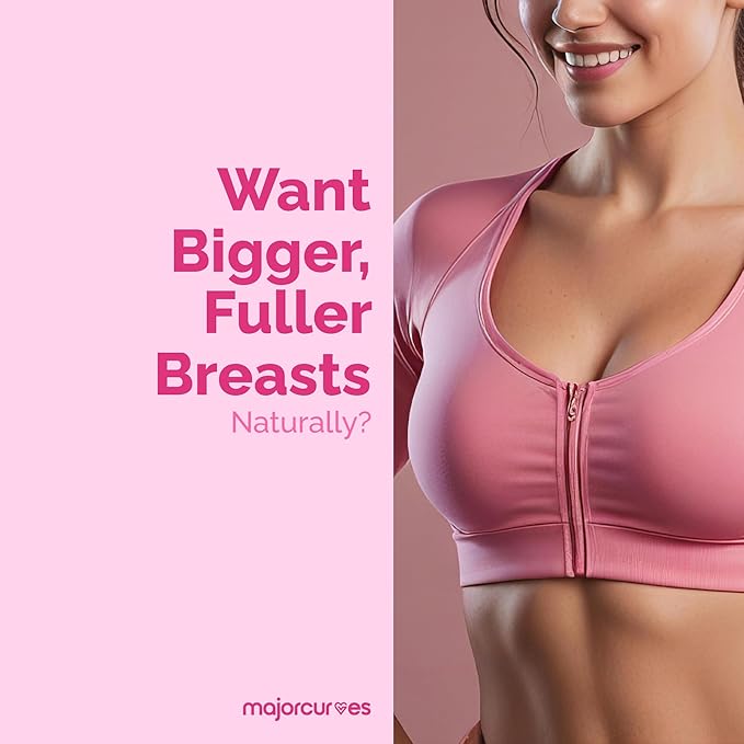 Bust Booster Breast Enhancement Pills – Natural Supplement for Breast Growth Firmness Fuller Shape Curvier Bust Rounder Cleavage Volume Boost – Made in USA