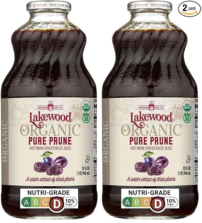 Lakewood Organic 100% Juice Pure Prune (1 X 32 FL OZ) (Pack of 2)