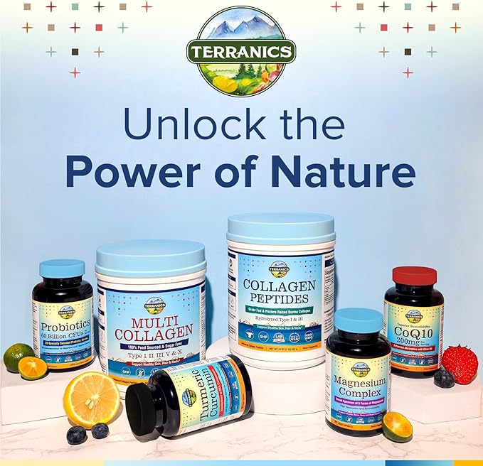 Terranics Multi Collagen Peptides Powder Type I II III V X Hydrolyzed Collagen for Women+Men Collagen Supplements Fast Dissolve Unflavored Colageno No Sugar Keto 16oz