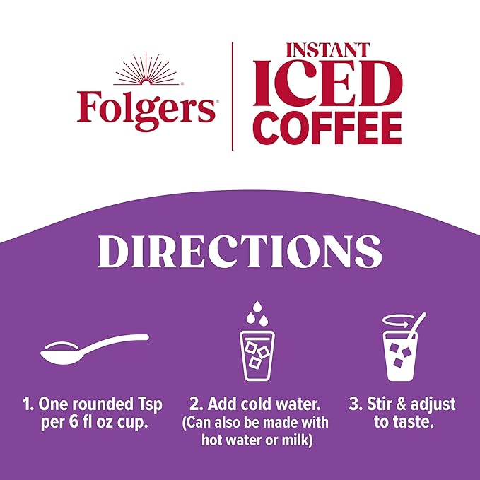 Folgers Instant Iced Coffee 7 Ounce (Pack of 6)
