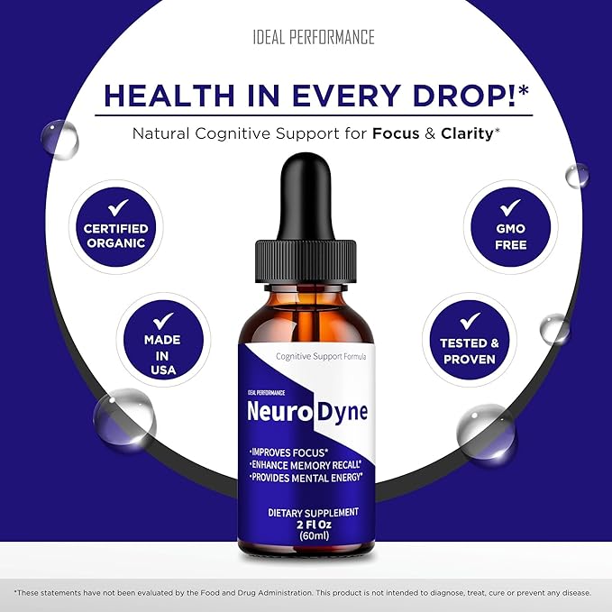 Neurodyne Drops Official Neurodyne Brain Health Supplement Droppers - Maximum Strength Advanced Nootropic Drops Support All Natural Neuro Dyne Cognitive Health &amp Function Reviews (2 Pack)