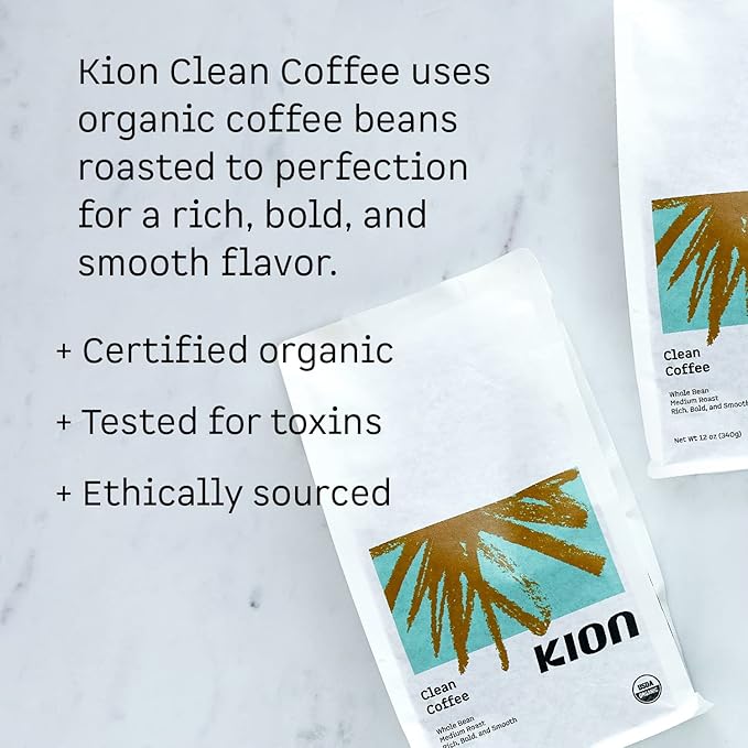 Kion Organic Ground Coffee Tested for Toxins Ethically Sourced Rich Bold and Smooth Medium Roast 12 Oz (3 Pack)
