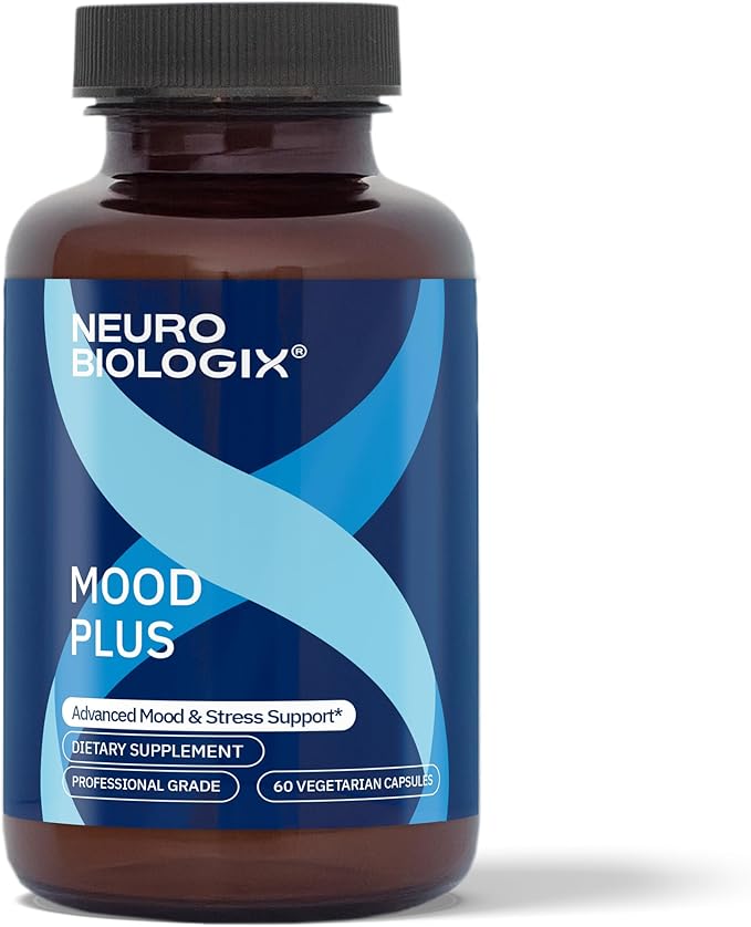 Neurobiologix Mood Plus for Men and Women Mood &amp Stress Support Supplement with GABA 5-HTP Ashwagandha Magnesium &amp Chamomile for Emotional Balance Relaxation &amp Serotonin Support 60 C