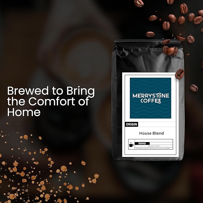 Merrystone House Blend Coffee Signature Medium Roast Roasted to Order 1 Lb Standard Grind