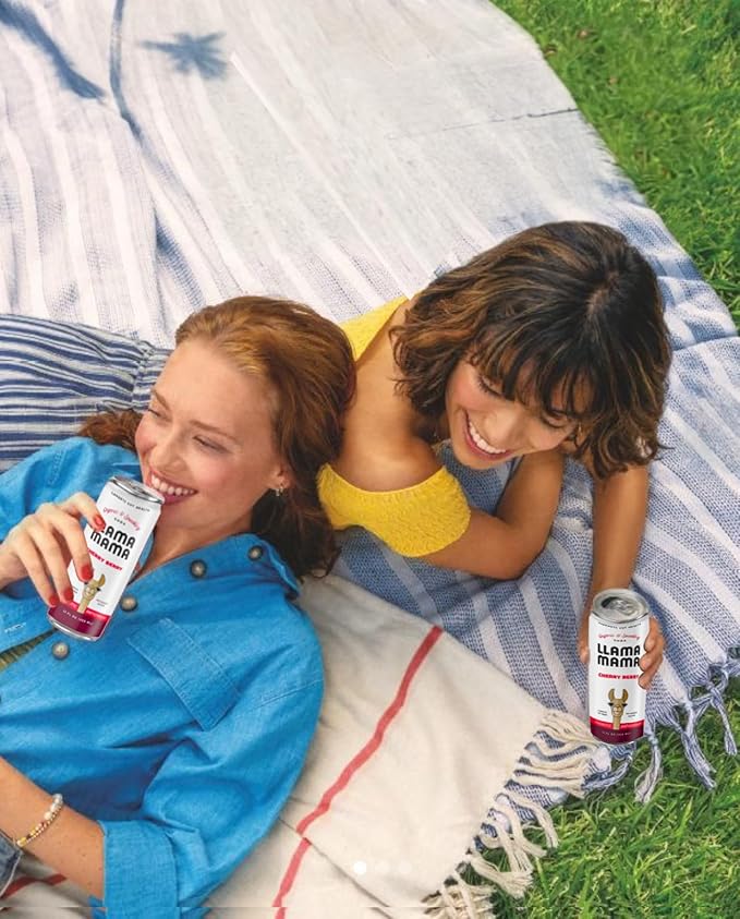 Llama Mama Cherry Berry Organic Sparkling Prebiotic Soda • Gut &amp Immune Support • High Vitamin C Antioxidants • NO Sugar • NO Artificial Sweeteners • NO Stevia • Vegan Plant Fiber • 12 Pack