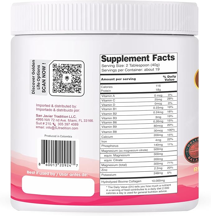 Vital Life Collagen Peptides Powder - Hydrolyzed Collagen with +17 Super Ingredients 1.6 lb Red Berries Flavor Supplement for Healthy Hair Skin Nails Bones Joints Collagen for Women &amp Men