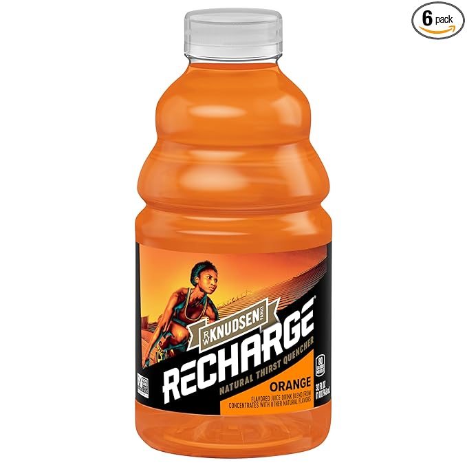 R.W. Knudsen Recharge Orange Sports Drink with Electrolytes 32 fl oz (Pack of 6)