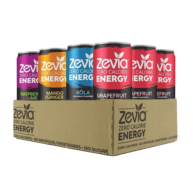 Zevia Zero Calorie Soda and Energy Drink Variety Pack 36 Cans