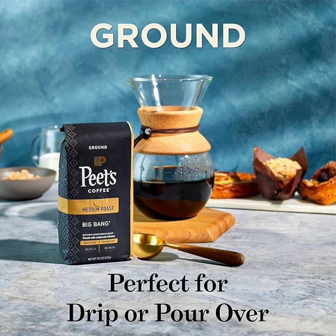 Peet's Coffee Dark Roast Ground Coffee Bundle - Major Dickason's Blend and USDA Organic French Roast 36 Ounces (2 Bags of 18 Ounces)