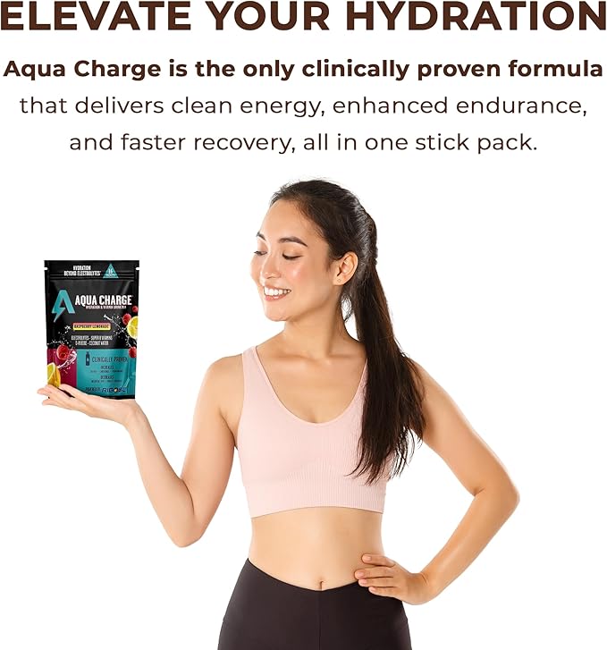 Grab The Gold Aqua Charge Electrolytes Drink Mix | Naturally Flavored Sugar-Free Hydration Drinks with B Vitamins | Vegan Gluten-Free Non-GMO | Tropical Twist - 16 Packs Made in USA