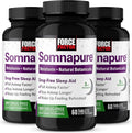 Force Factor Somnapure 3-Pack Drug-Free Sleep Aid for Adults for Occasional Sleeplessness with Melatonin &amp Valerian Non-Habit-Forming Sleeping Pills Fall Asleep Faster 180 Tablets