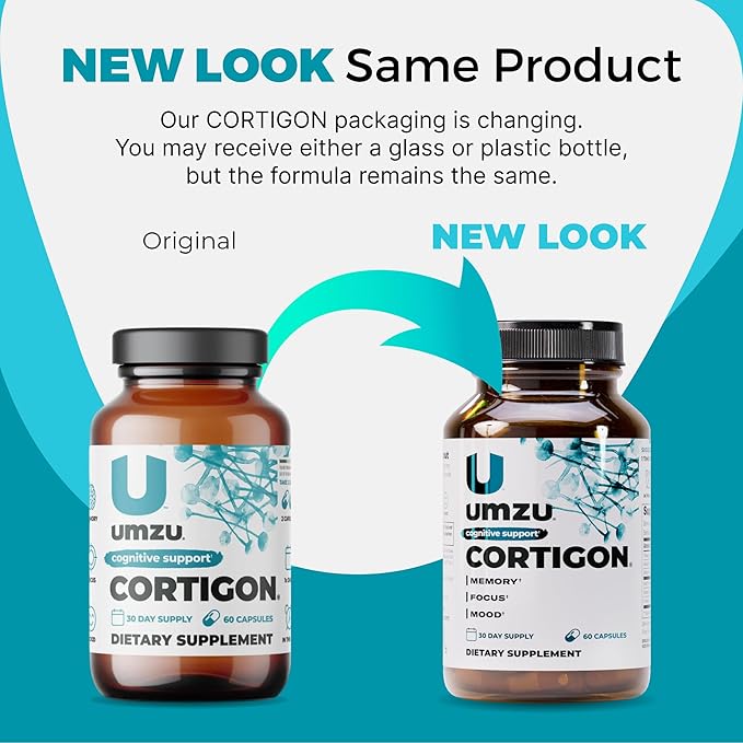 UMZU Cortigon Cortisol Support Supplement 30 Day Supply – Natural Formula with Ginkgo Biloba Phosphatidylserine Vitamin B12 &amp B6 – Supports Healthy Stress Management Mood Focus &amp Cognitiv