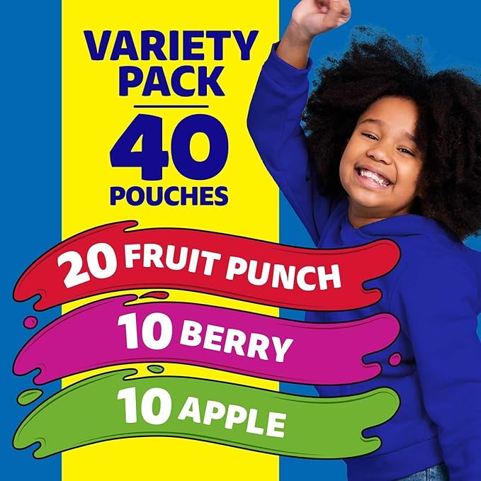 100% Juice Variety Pack 6 fl. oz. Pouches 40 pk. - Premium Refreshing Juice Drink - Variety Pack - Pantry Essential