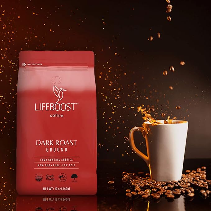 Lifeboost Coffee Whole Bean &amp Ground Coffee - 2 Pack Bundle - Low Acid Dark Roast x 2