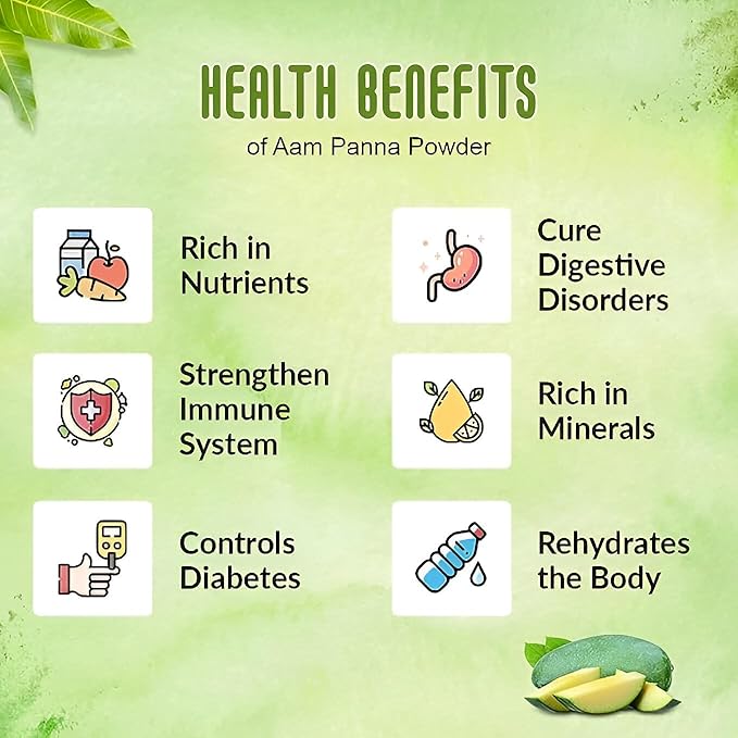 Yeshvi NATURAL Nimbu Pani Powder &amp Aam panna Powder Combo Pack Instant Mix Drink Powder Just Add Water &amp Drink Easy to Make Beverage Summer Drink Each 100gm Pack of 2