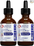 Quantum Nutrition Labs Fermented Melatonin Drops - Melatonin Liquid for Adults Sleep Support Made with Organic Ingredients Vegan Friendly - 2 Fl Oz (54 Servings) (Pack of 2)