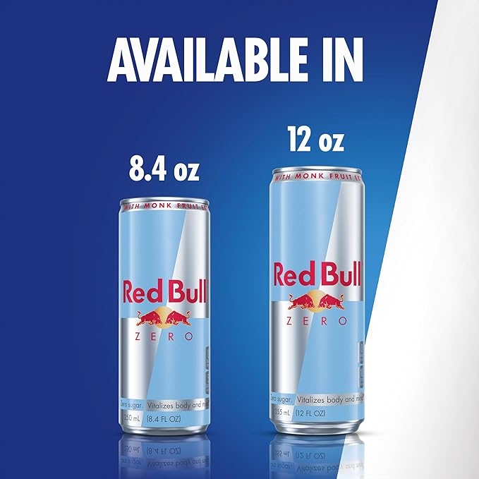 Red Bull Zero Energy Drink with 114mg Caffeine plus Taurine &amp B Vitamins Zero Sugar 12 Fl Oz Pack of 24 Cans