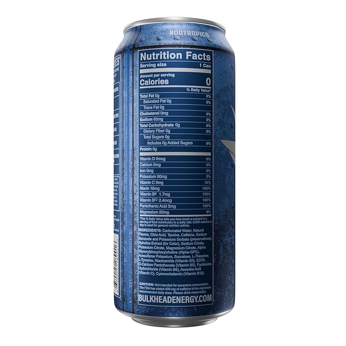 Reveille Blueberry Energy Drink (12 Pack) - Citrus Mixed Berry Nootropic Drink - Zero Sugar Energy Drinks w/ 300mg Caffeine &amp Vitamins - Power Drinks for First Responders Athletes Veterans