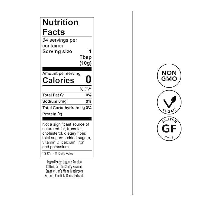 Laird Superfood Focus Coffee Medium Roast Ground Coffee Infused with Functional Mushrooms and Botanical Adaptogens 12 oz. Bag (Pack of 2)