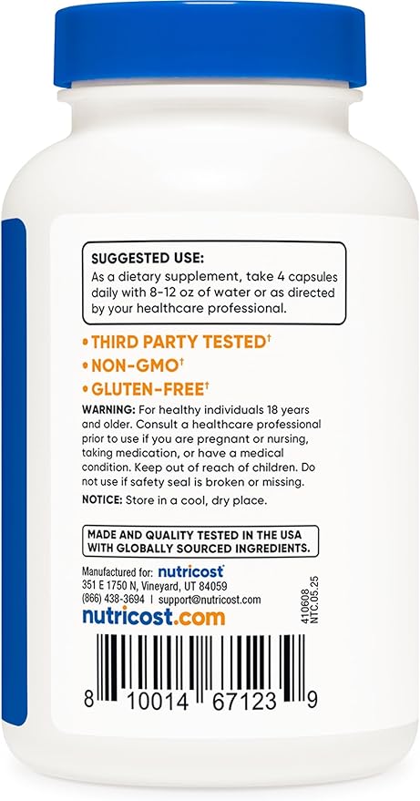Nutricost Phosphatidylserine 400mg 120 Capsules - Soy Free 30 Servings Vegetarian Friendly Non-GMO Gluten Free (Pack of 2)