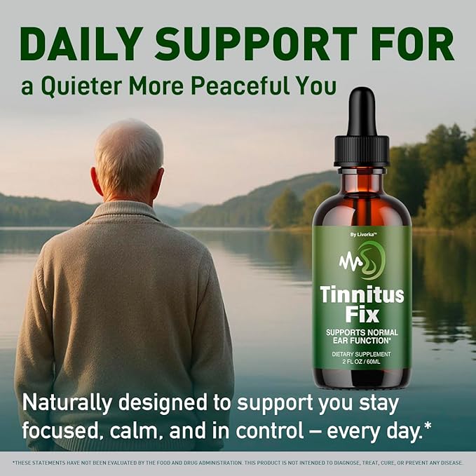 TinnitusFix Drops - Official TinnitusFix Advanced Liquid Hearing Support Drop All Natural Supplement Vitamins for Ear &amp Hearing Wellness Support Reviews 1 Bottle for 1 Month