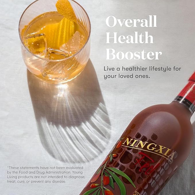 Young Living NingXia Red Antioxidant Drink | 25.35 fl oz | Superfruit with Wolfberry Blueberry Pomegranate Orange Lemon &amp Yuzu Essential Oils | 1 Pack