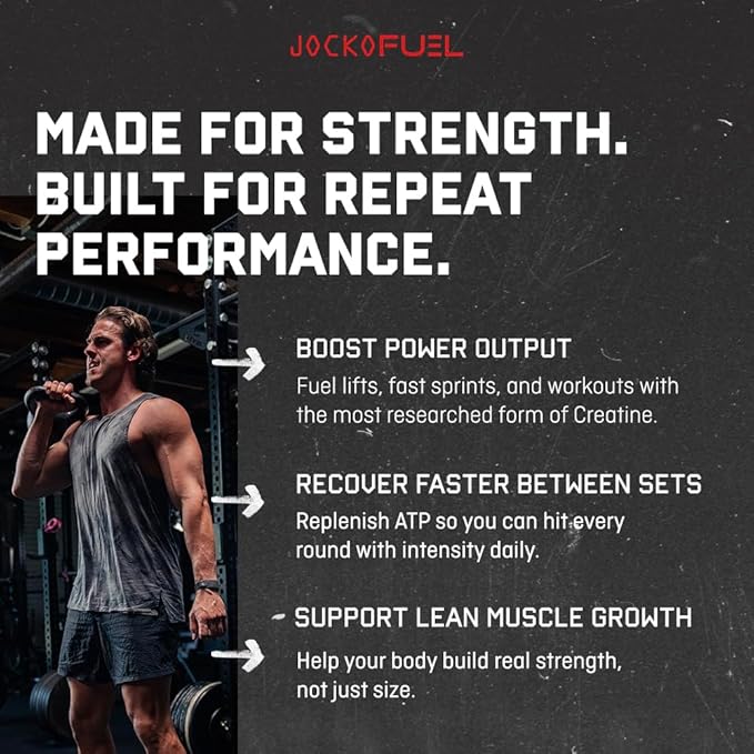 Jocko Fuel Creatine Stick Packs - Creatine Monohydrate Powder Travel Packs for Men &amp Women Supplement for Athletic Performance &amp Muscle Health 30 Servings 150g (Unflavored)