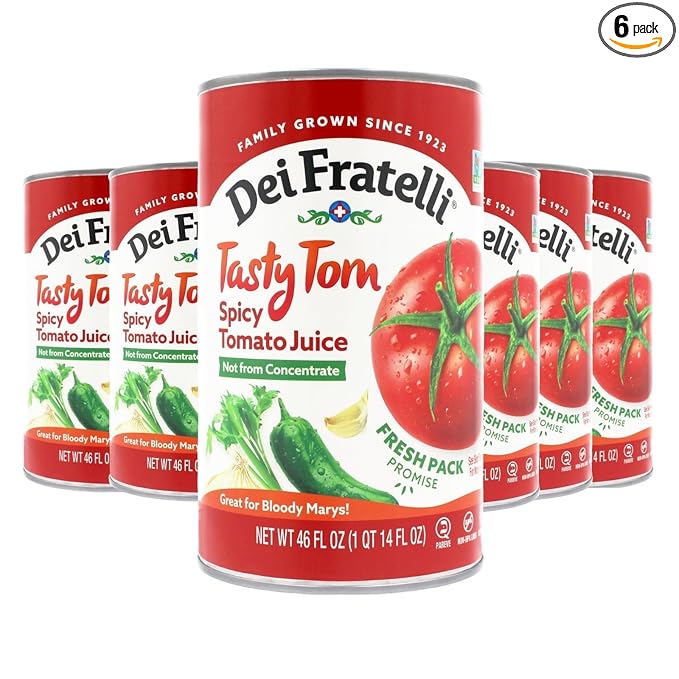 Dei Fratelli Tasty Tom Spicy Tomato Juice Not from Concentrate 46oz (6 pack)