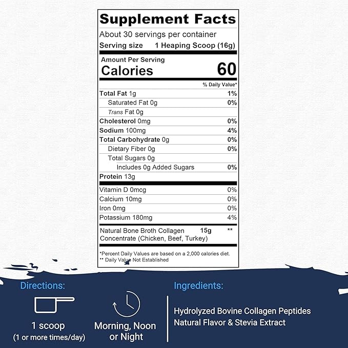 Gaspari Nutrition Bone Broth Athletic Performance Collagen (30 Servings Natural Vanilla)