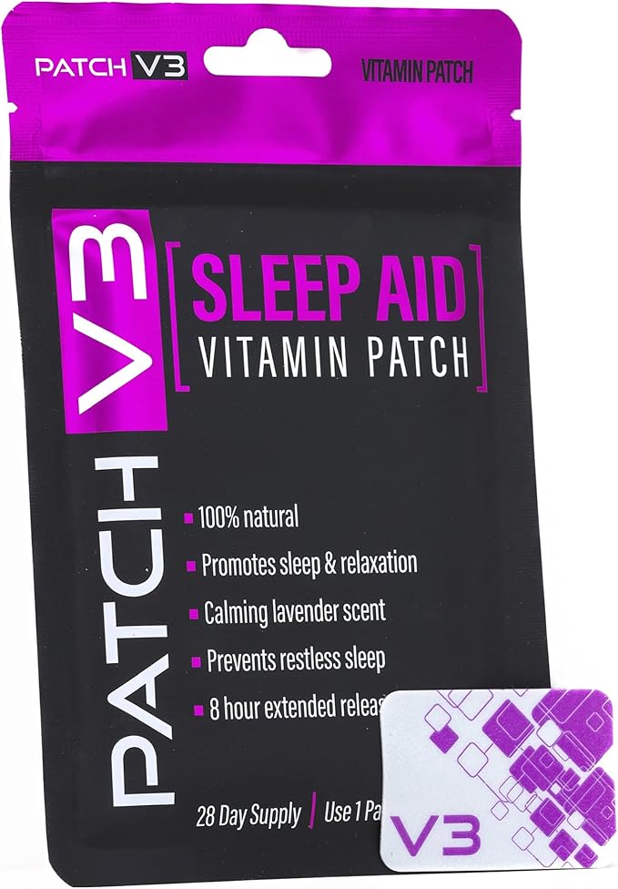 Melatonin Sleep Patches - Sleep Aid Vitiman Patches Calming Lavender with Magnesium Valerian Root Supplement - Natural Vegan Formula