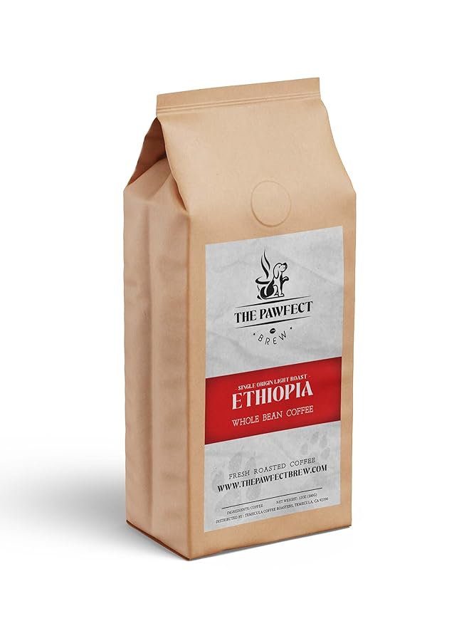 Dog Lover’s Coffee – Ethiopia Natural Coffee | Medium-Light Roast Single Origin | Bright Fruit &amp Floral Notes | Drip Grind 1 lb