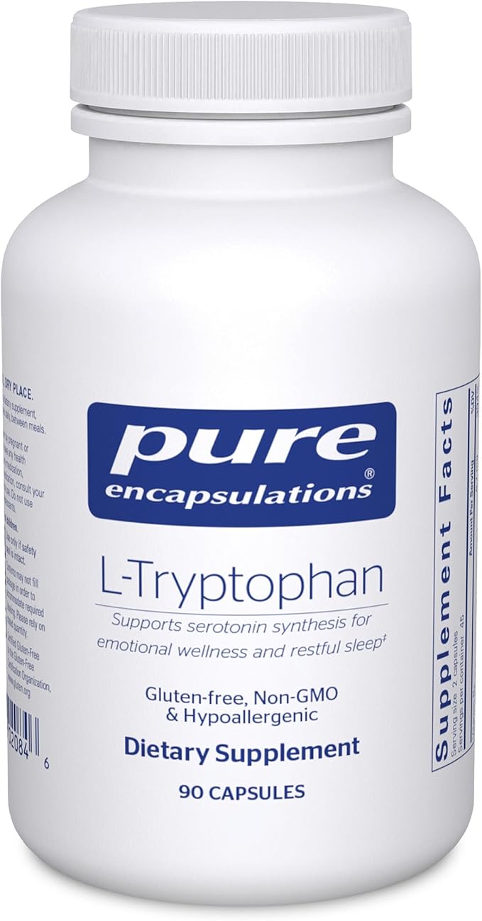 Pure Encapsulations L-Tryptophan | Amino Acid Supplement for Relaxation Serotonin Support PMS and Sleep* | 90 Capsules