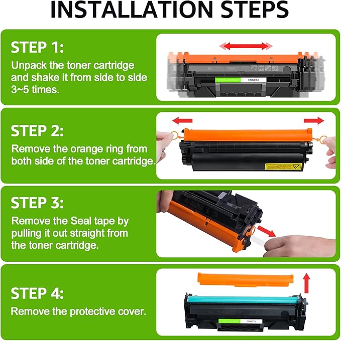 greencycle 4 Pack 072 CRG072 Black Compatible Toner Cartridge Replacement for Canon 072 Use with imageCLASS MF284dw MF287dw MF280 LBP170 LBP172dw MF289dw Series Printer