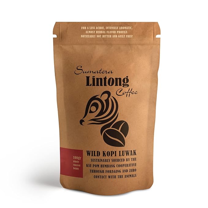 Wild Kopi Luwak the World’s Most Exclusive Coffee Sustainably Sourced From Sumatra Indonesia (100gr / 3.5oz)